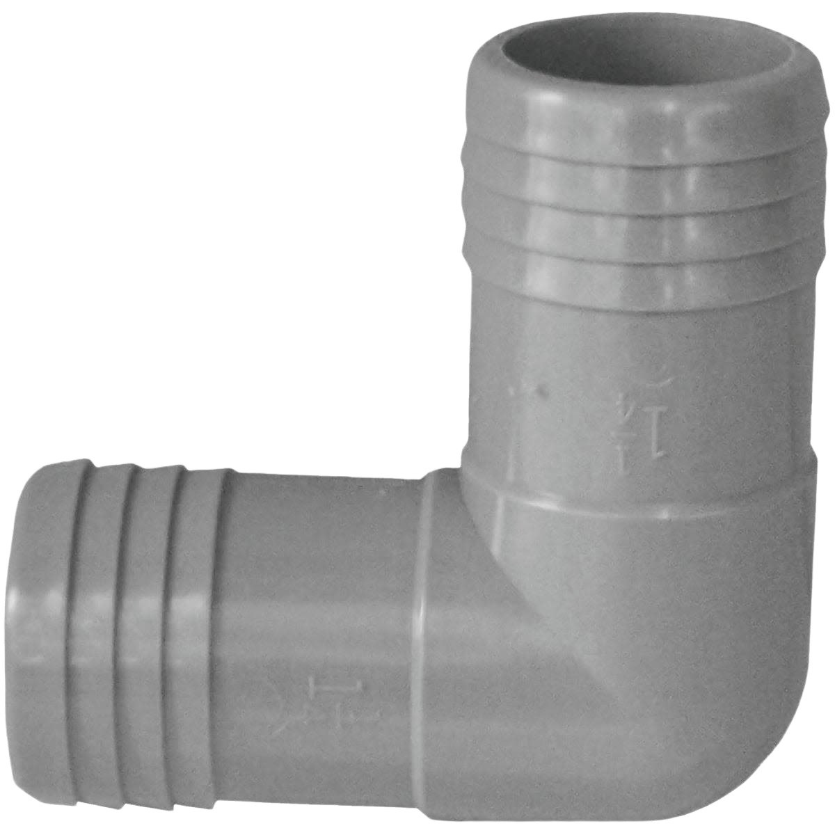 Gray polyethylene 90-degree insert elbow fitting for plumbing in Pipes & Fittings and Under $50 collections