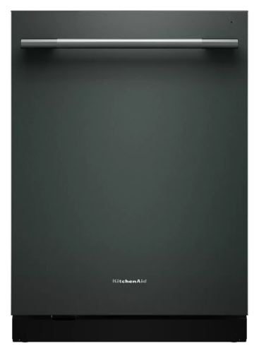 Built-in dishwasher in matte black finish with a sleek horizontal handle and minimalist design, part of KitchenAid Built-in Dishwashers and Kitchen & Kitchenware collections.