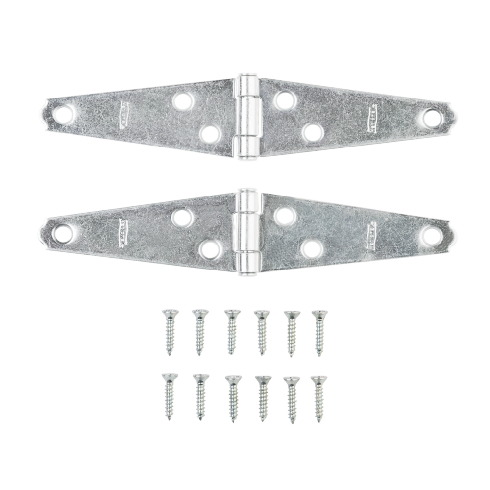 Pair of 3-inch zinc light strap hinges with offset holes and screws for home improvement and hardware projects under $50