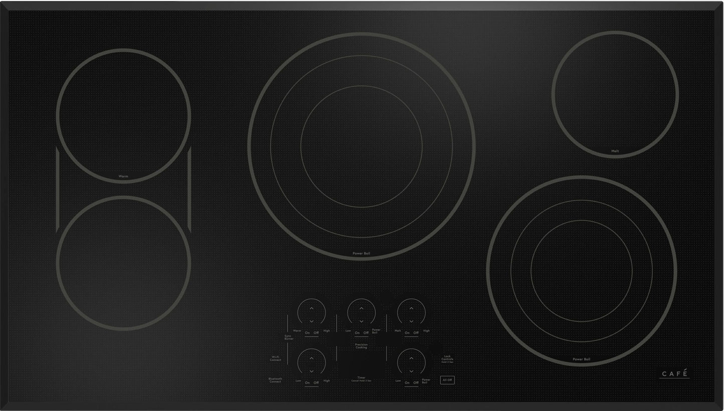 Black glass electric cooktop with five cooking zones and touch controls in Kitchen & Kitchenware collection