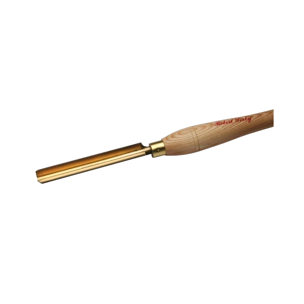 Woodturning roughing gouge with titanium nitride coated blade and wooden handle for woodworking tools collection