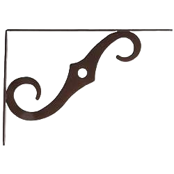 Antique bronze ornamental shelf bracket with decorative scroll design for hardware and storage organization under $50