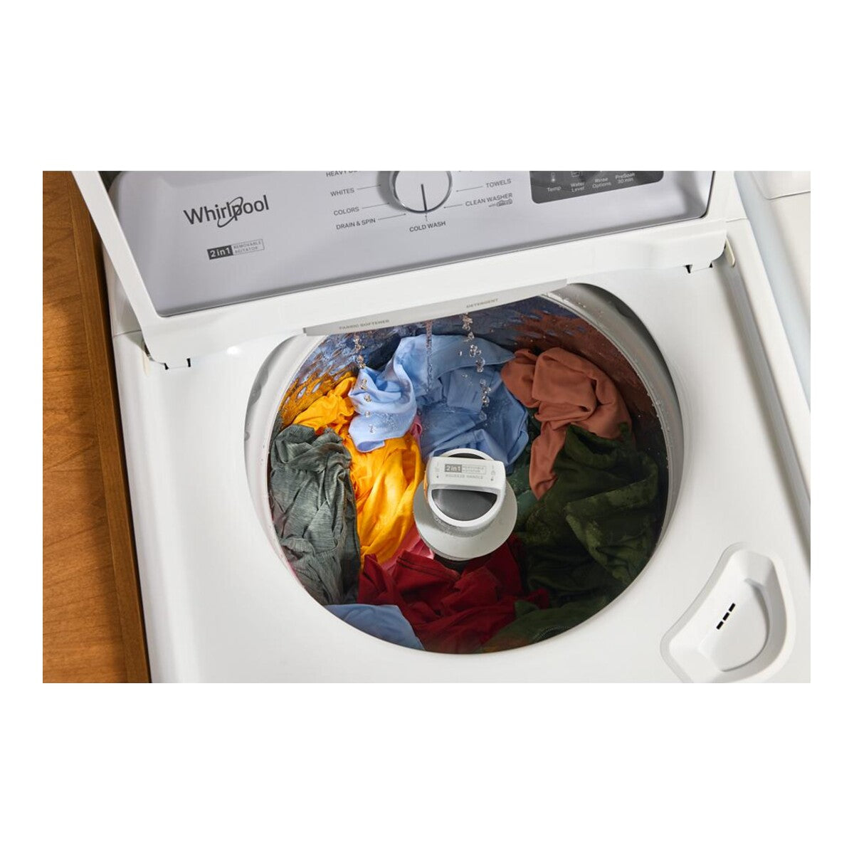 4.2–4.3 Cu. Ft. Whirlpool® Top Load Washer with 2-in-1 Removable Agitator and Soft Close Glass Lid