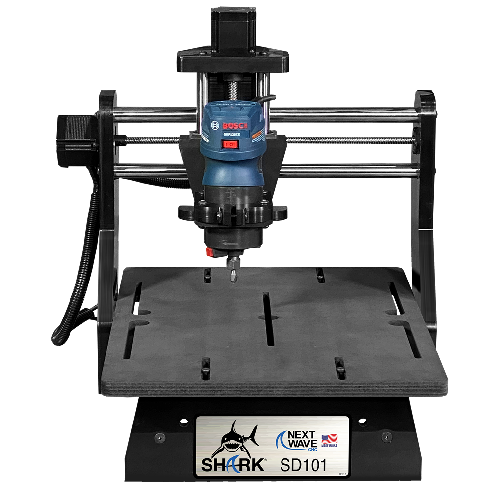 Compact desktop CNC router with metal frame and adjustable work surface for precision home improvement projects