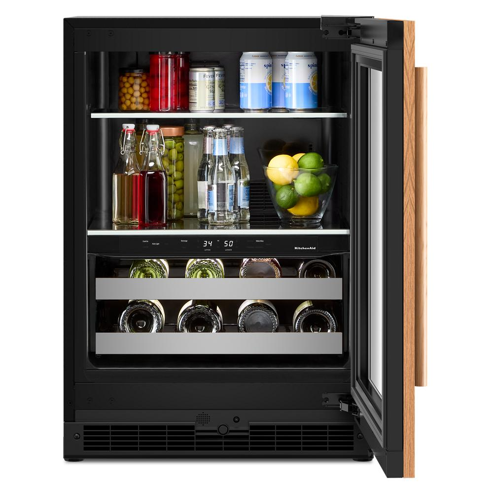 4.8 Cu. Ft. 24-Inch Panel-Ready Beverage Center with 14-Wine Bottle Capacity and Metal-Front Racks
