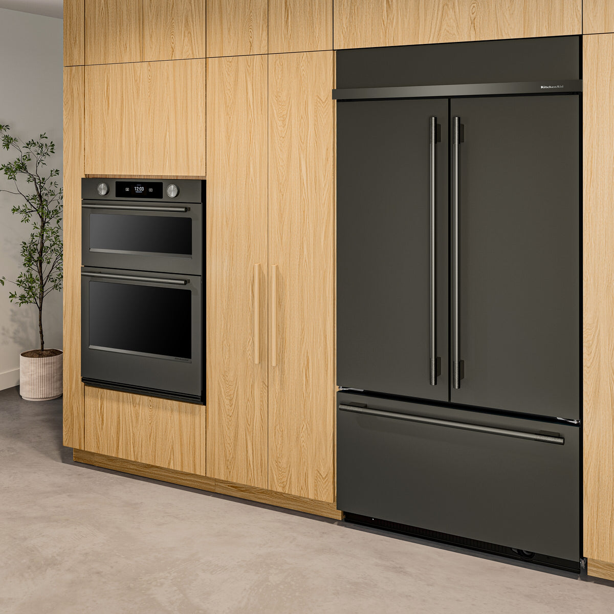 24.2 Cu. Ft. 42-Inch Built-In French Door Refrigerator with Signature Platinum Interior in Black Ore