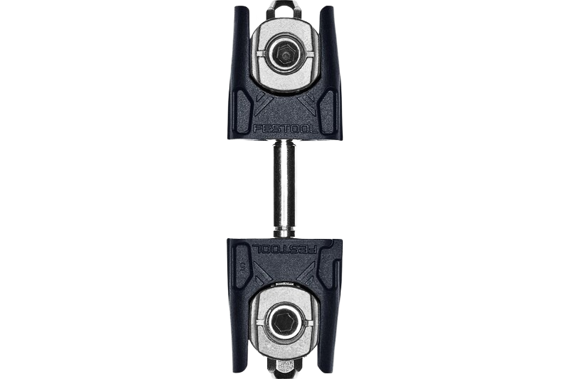 Black and metal center panel connector for knock-down joinery in woodworking tool accessories under $100 collection