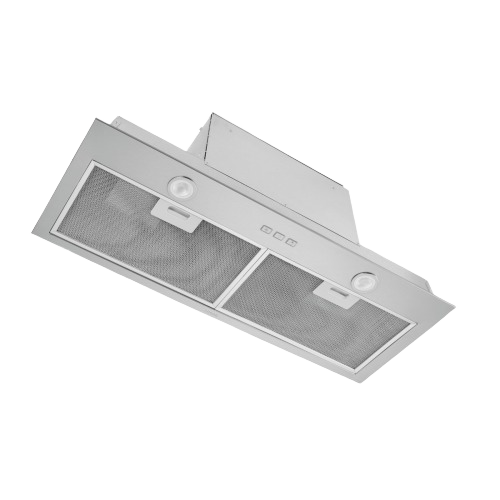 Built-in stainless steel kitchen range hood insert with dual lights and mesh filters from Appliances collection