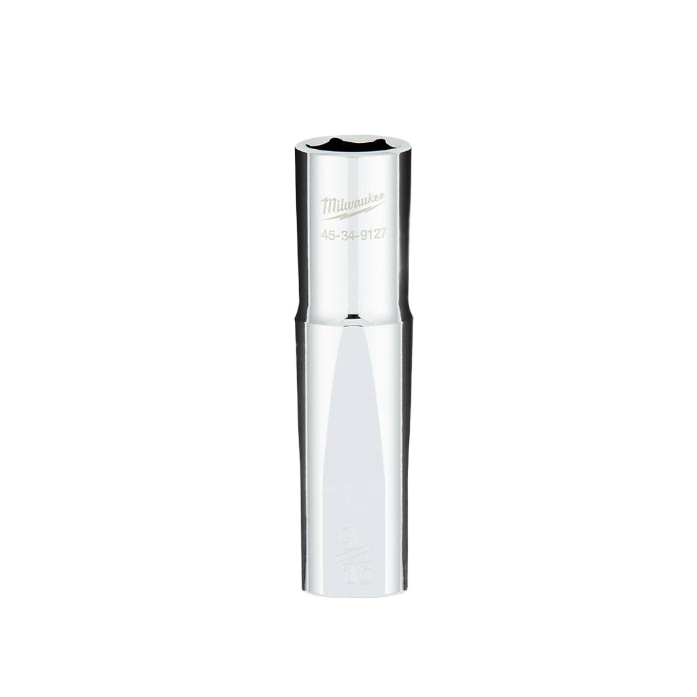 Chrome-plated 9/16 inch deep socket with FOUR FLAT™ sides for hand tools and home improvement projects under $50