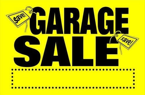 Hillman Yellow & Black Garage Sale Sign, 8 x 12