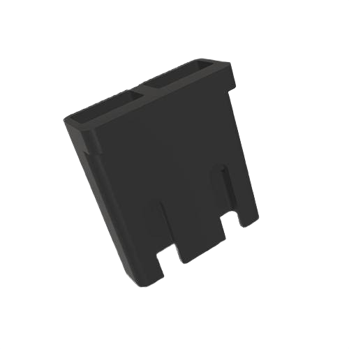 Black external electrical connector with two cavities for John Deere parts and electrical accessories collections