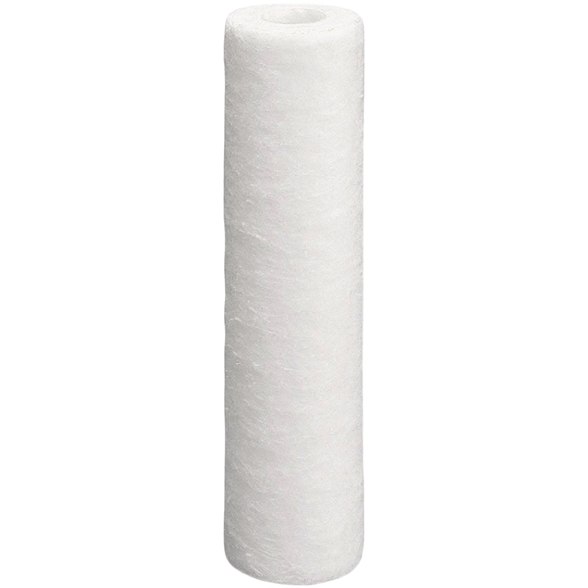 White cylindrical replacement water filter cartridge designed for whole house filtration in home improvement tasks