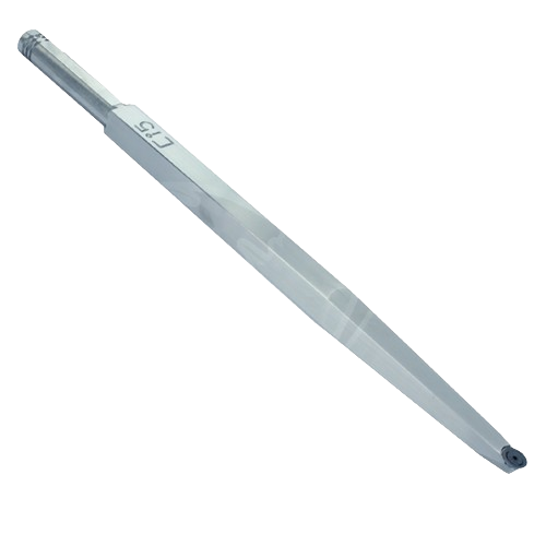 Mid-size unhandled hollowing tool with polished steel shaft for woodworking and home improvement projects