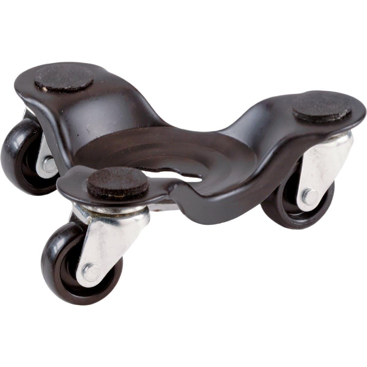 Black plastic tri-dolly with three swivel polypropylene wheels for furniture and home improvement hardware use under $50