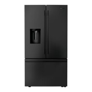 30 Cu. Ft. 36-Inch French Door Refrigerator with Exterior Water and Ice Dispenser and Wood-Look Sliding Tray in Black Ore