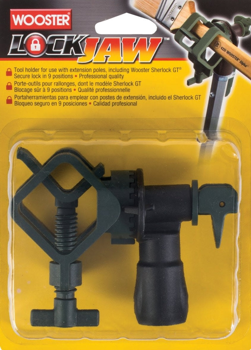 Adjustable tool holder accessory for extension poles with secure locking mechanism in paint supplies and home improvement collection