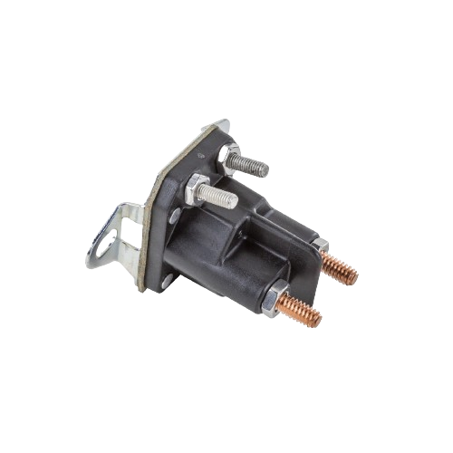 Black and metal starter motor solenoid component for automotive and mechanic tool accessories collection