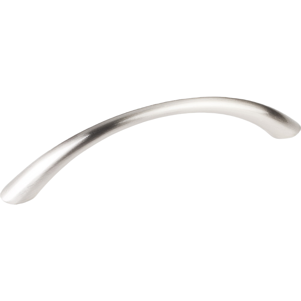Satin nickel 96mm cabinet pull with sleek curved design for furniture hardware and home improvement projects under $50