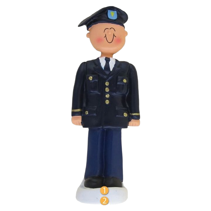 Smiling male figurine in navy blue Army uniform and cap for Christmas Ornaments & Tree Decorations under $50 collection