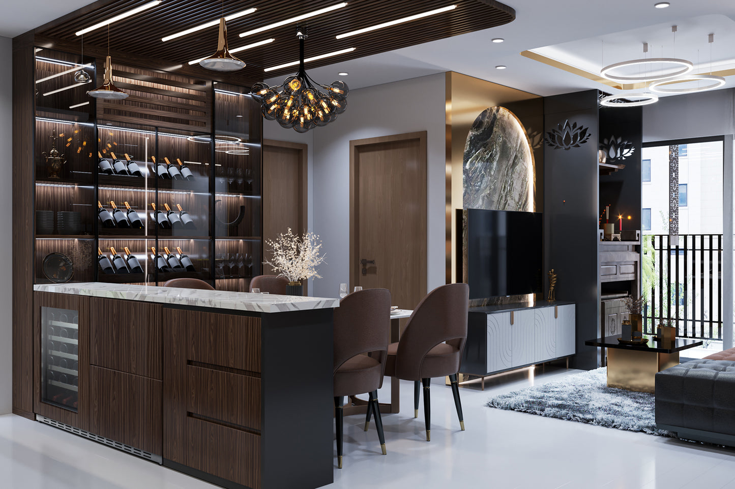 36" Wide Combination Wine Cellar & 2-Drawer Refrigerator , ADA Compliant (Panel Not Included)