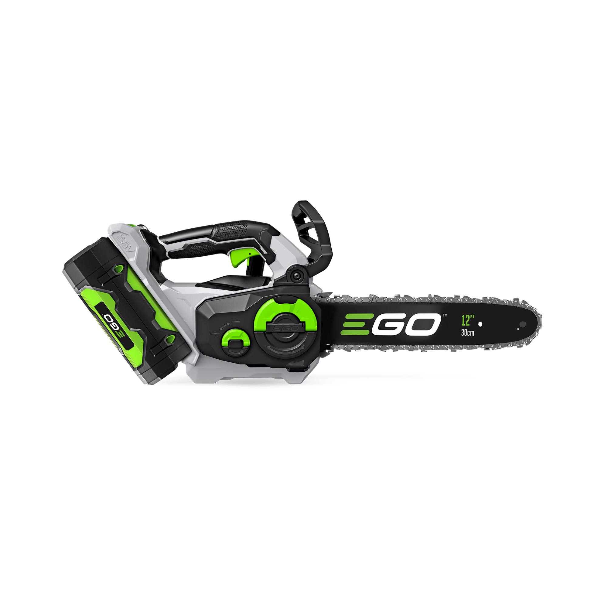Compact cordless 12-inch chainsaw with battery and ergonomic handle for efficient tools and home improvement use