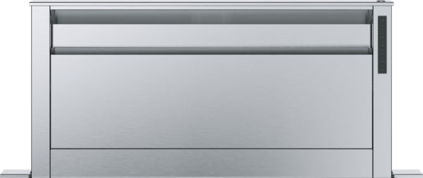 stainless steel 37-inch downdraft ventilation integrated into countertop in Bosch range hoods and kitchen appliances collection