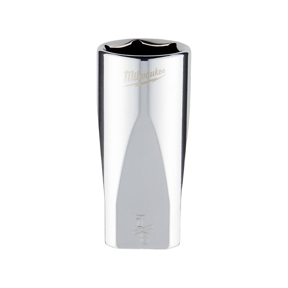 Polished steel deep socket with four flat sides to prevent rolling, for hand tools and woodworking use under $50