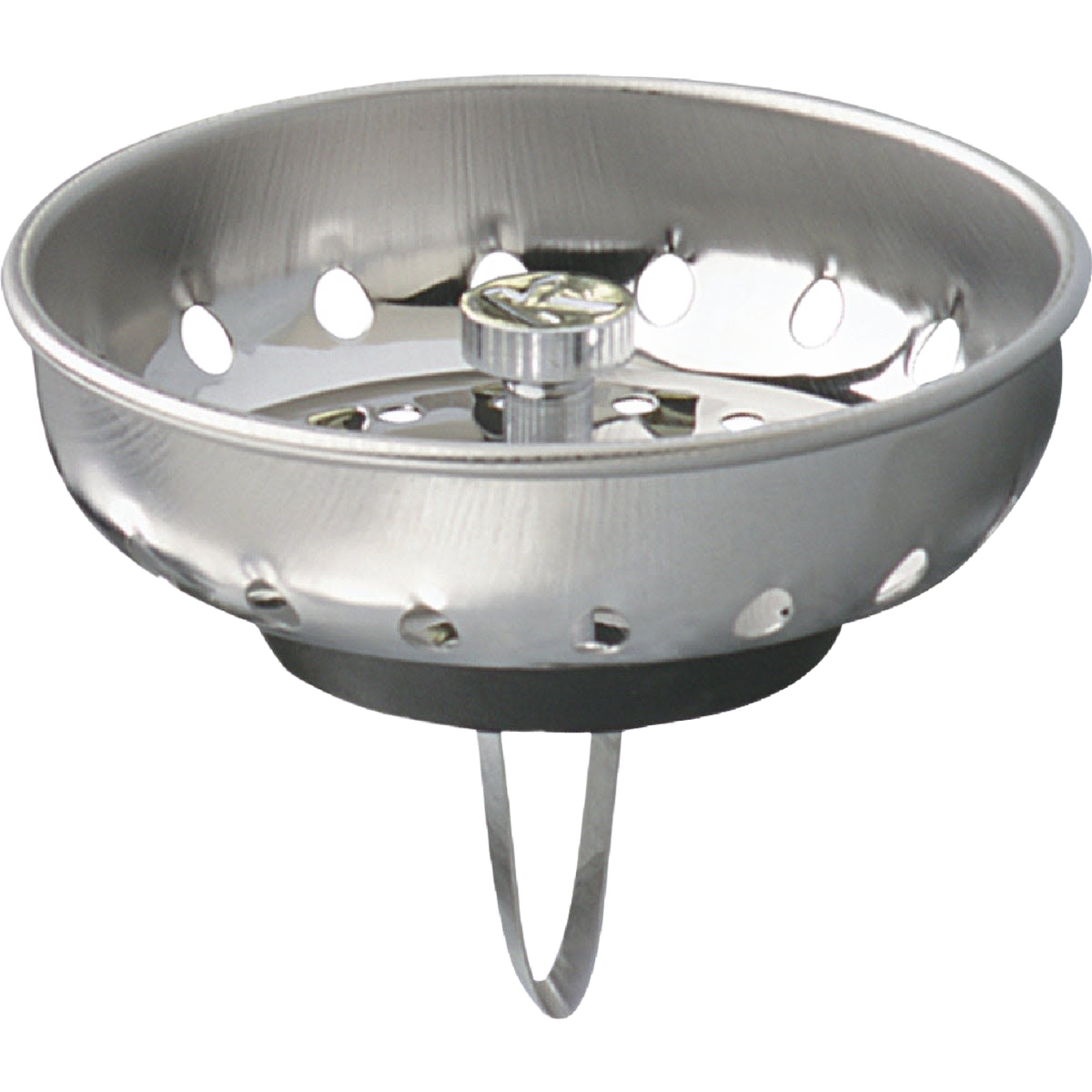 Stainless steel basket strainer stopper with chrome-plated brass knob for sink repair in plumbing parts and repair collections