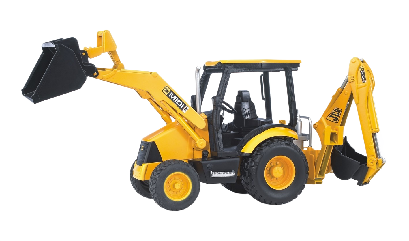 Yellow and black Bruder Toys 1:16 scale backhoe loader model in Vehicles & Remote Controlled Toys collection