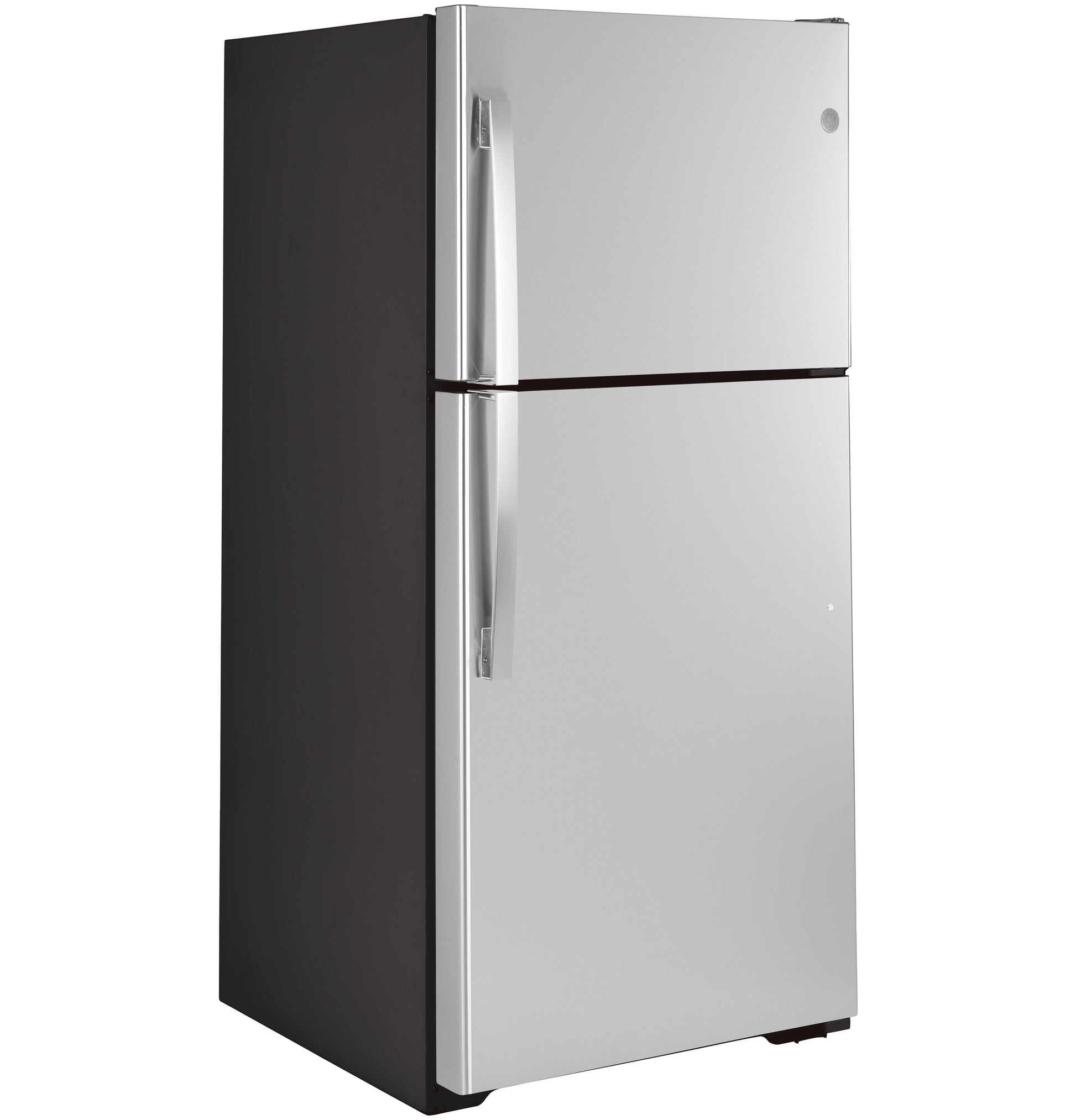 Silver garage ready top-freezer refrigerator with vertical handles in refrigerators and kitchen appliances collection