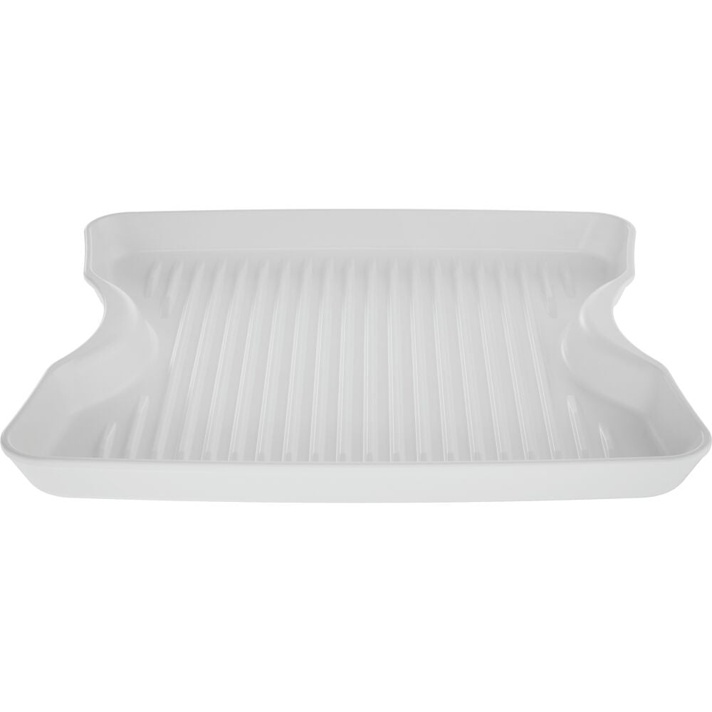 White ceramic drip tray with raised ridges designed for easy cleaning in kitchenware and home improvement tools collection