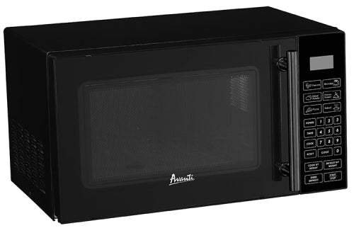 Black compact microwave oven with digital control panel and handle in microwaves and kitchenware collection