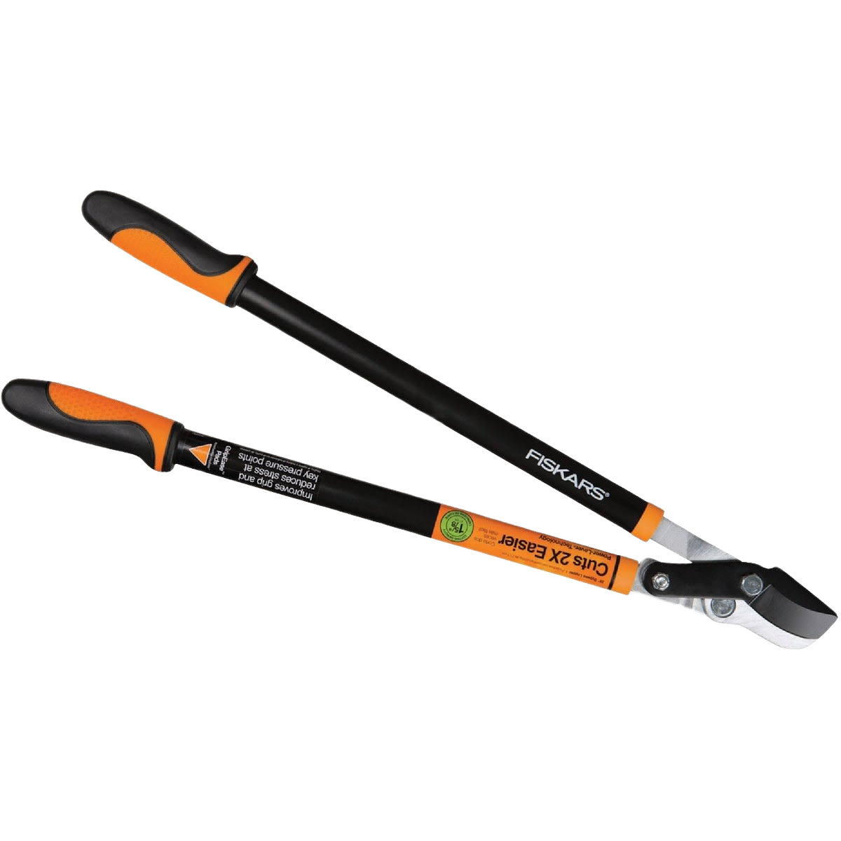Steel bypass lopper with ergonomic orange and black handles designed for home improvement and pruning tasks