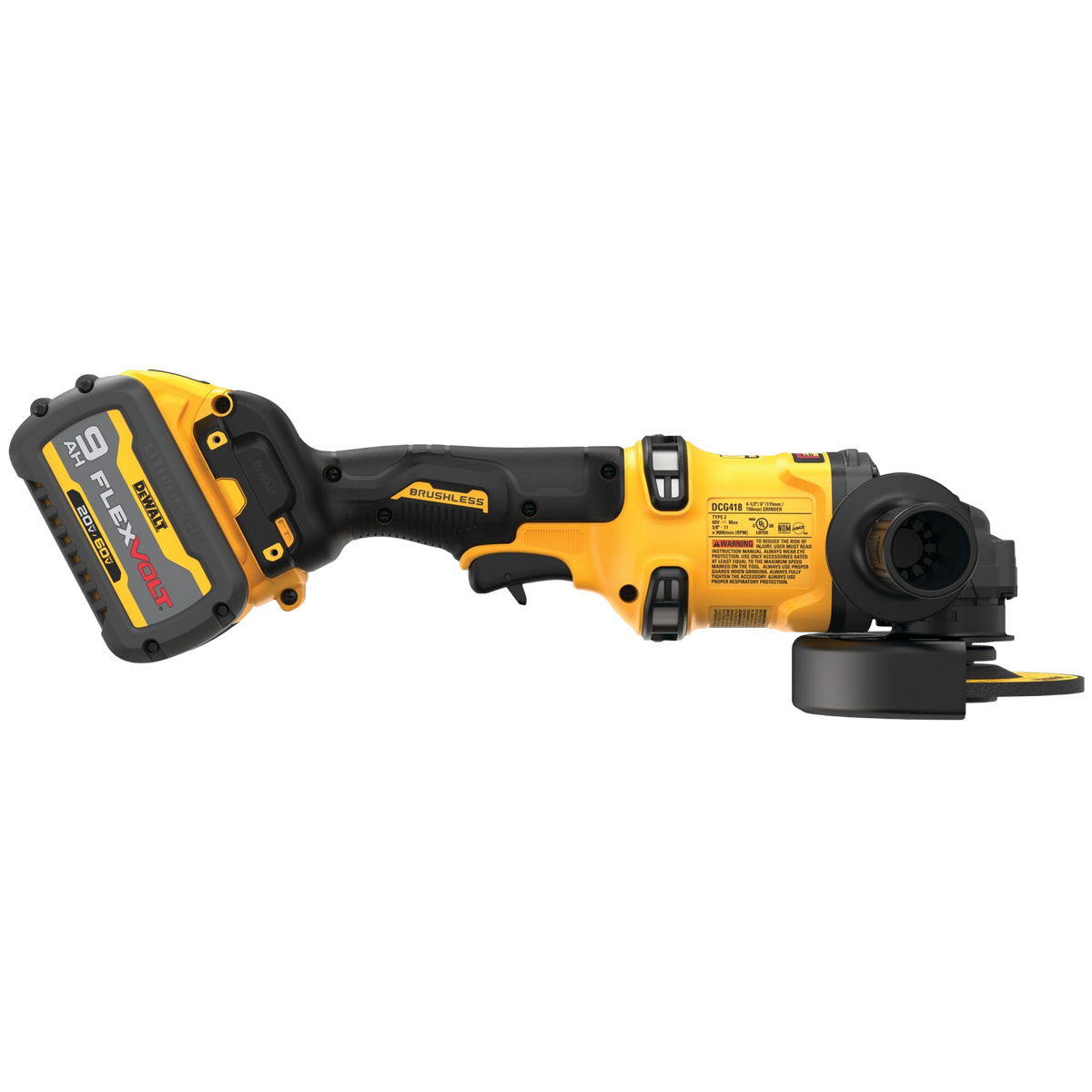 DEWALT 60V MAX* 4-1/2" - 6" Brushless Cordless Grinder With KICKBACK BRAKE™ Kit