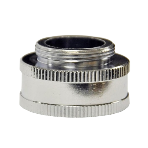 Chrome washing machine adapter with threaded ends for home improvement plumbing and tool connections