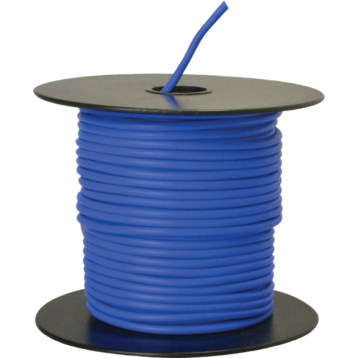 Spool of blue 14-gauge PVC-coated primary wire for electrical wiring and home improvement projects