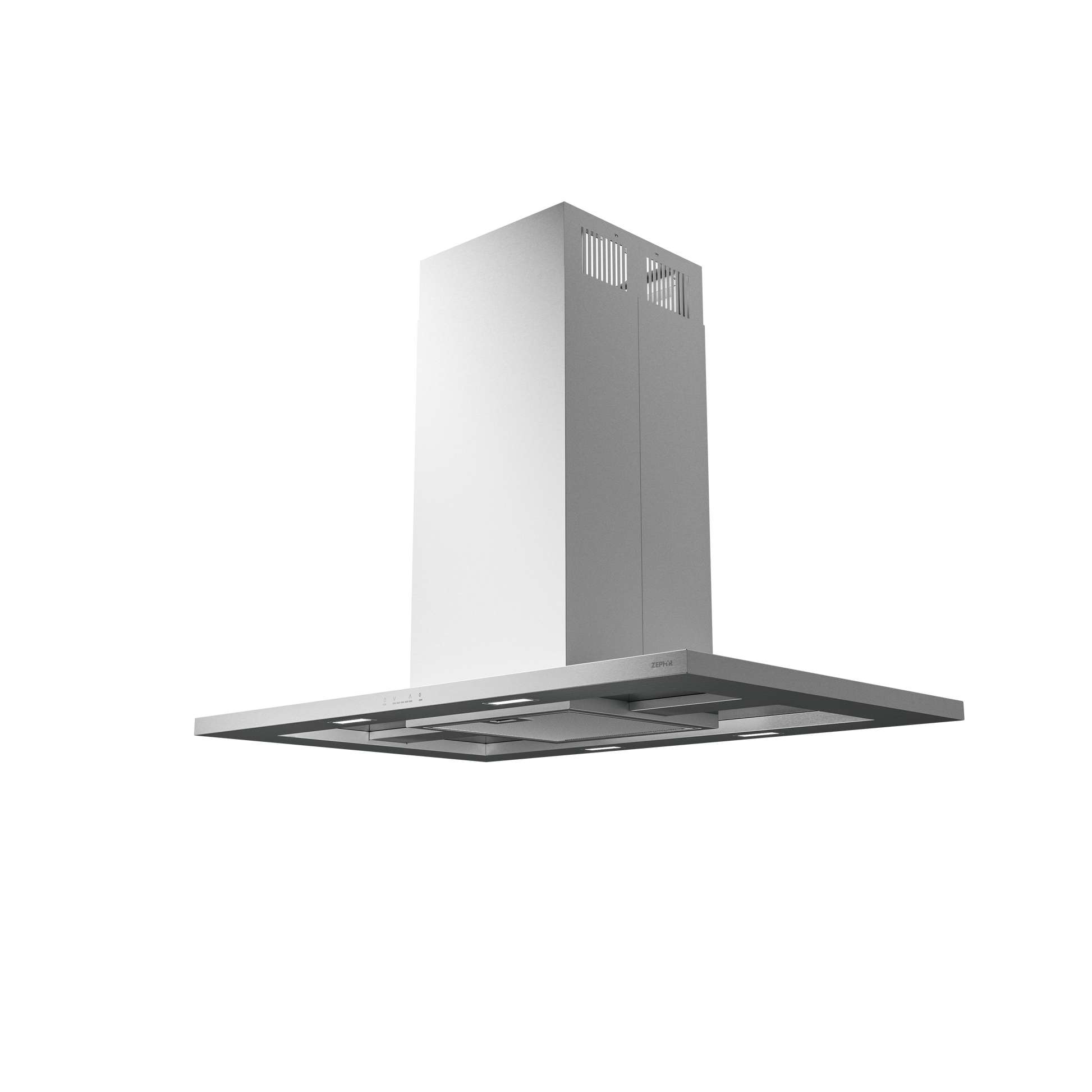 Modern stainless steel island range hood with sleek design and efficient ventilation from Over the Range Hoods collection