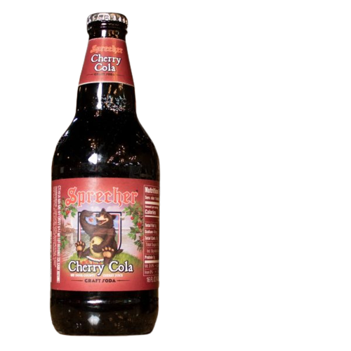 Bottle of Sprecher Cherry Cola craft soda with cherry and honey flavor, part of Drinks and Food & Beverage collections under $25