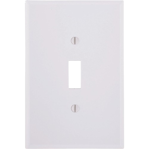 White oversized plastic toggle switch wall plate for electrical and home improvement projects under $50
