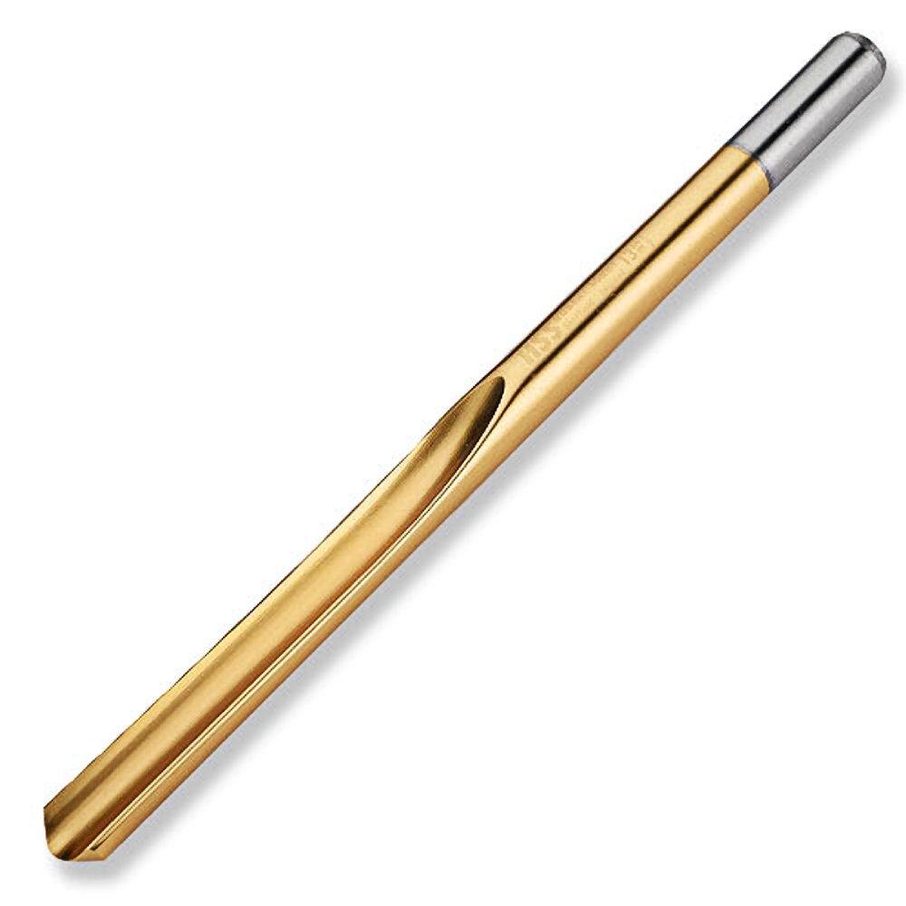 Gold-tinted spindle gouge blade with polished steel tang for woodworking, part of Robert Sorby tools under $50 collection