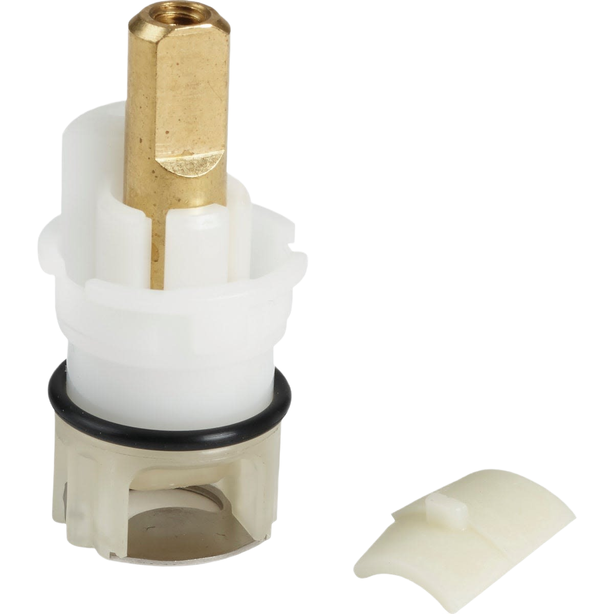 Brass and plastic faucet stem cartridge for two-handle faucet repair in plumbing and home improvement collections