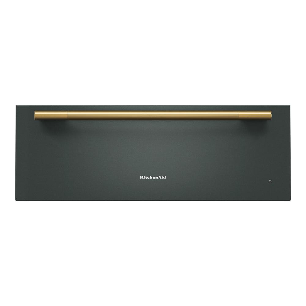 Black KitchenAid warming drawer with gold handle for wall ovens in Kitchen & Kitchenware appliances and home improvement