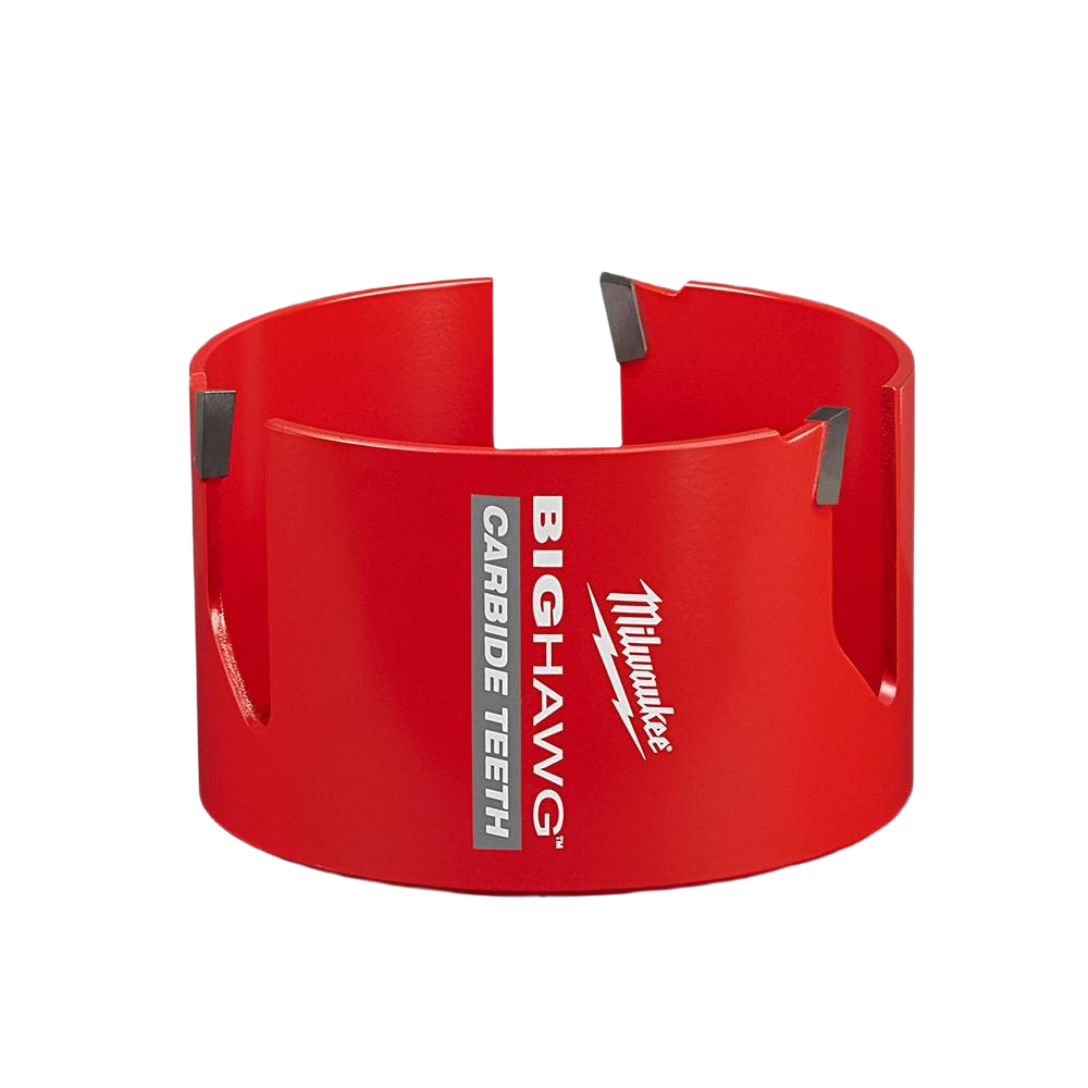 Red carbide-teeth hole saw for woodworking tools, designed for efficient cutting and home improvement projects under $100