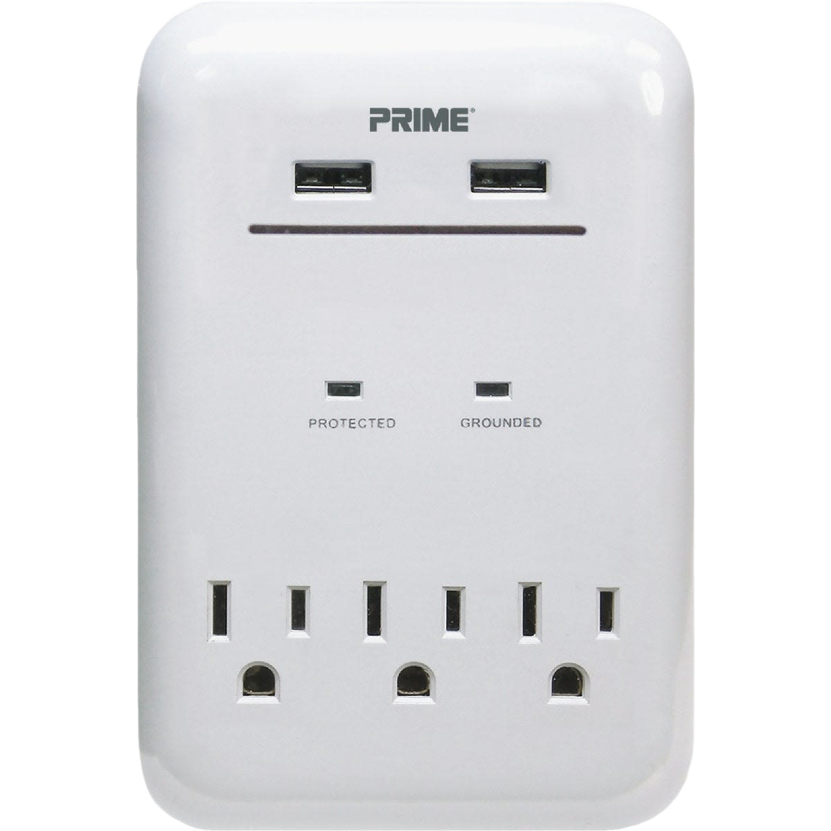 Compact white 3-outlet wall charger with dual USB ports for Home Improvement and Electrical under $50 collection