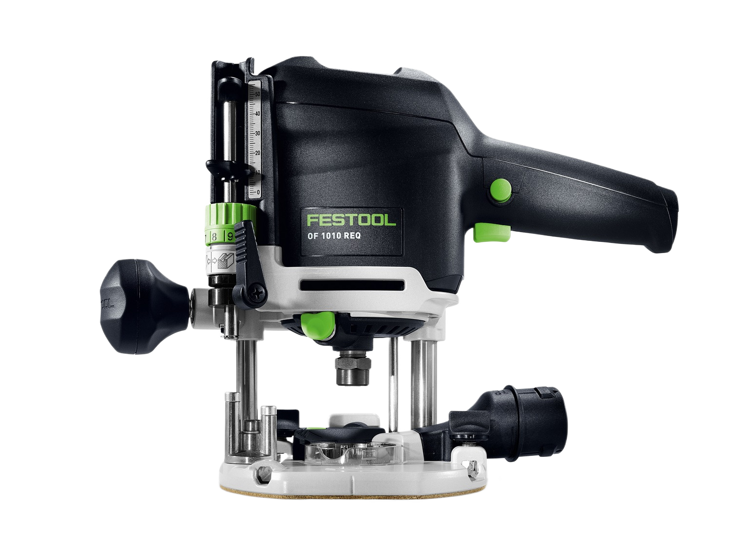 Compact Festool router with precision depth adjustment for woodworking tools and home improvement projects.