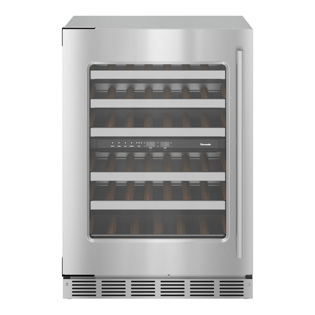 Freedom®, Under Counter Wine Cooler with Glass Door, 24'', Stainless Steel, Left Hinge
