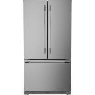 Stainless steel French door refrigerator with bottom freezer in KitchenAid refrigerators and appliances collection