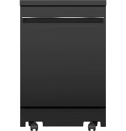 Black portable dishwasher with stainless steel interior and front handle in kitchen and portable dishwashers collection
