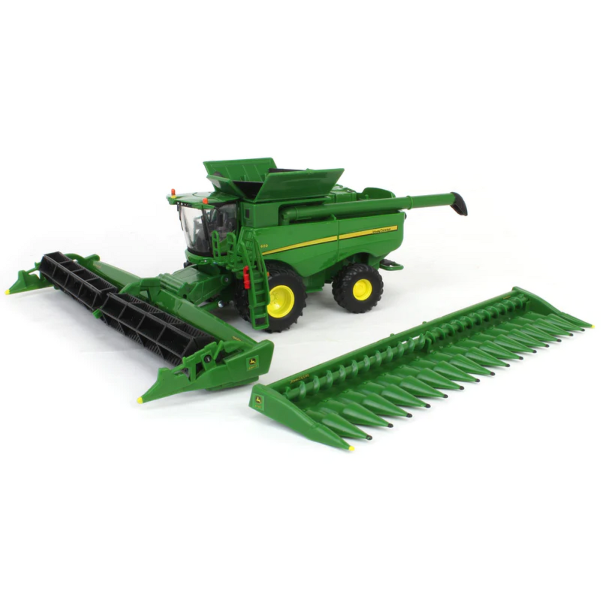TOMY John Deere LP86774 1/64 S680 Combine with 640FD Grain Head & 616C Corn Head