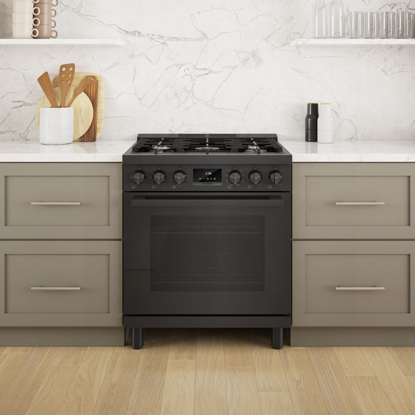 800 Series, Dual Fuel Freestanding Range, 30'', Black Stainless Steel